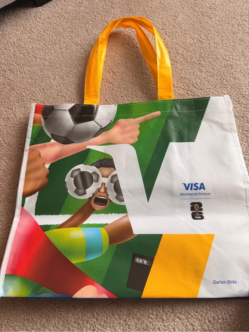 FIFA 2026 Yellow-Handle Promotional Tote plastic bag